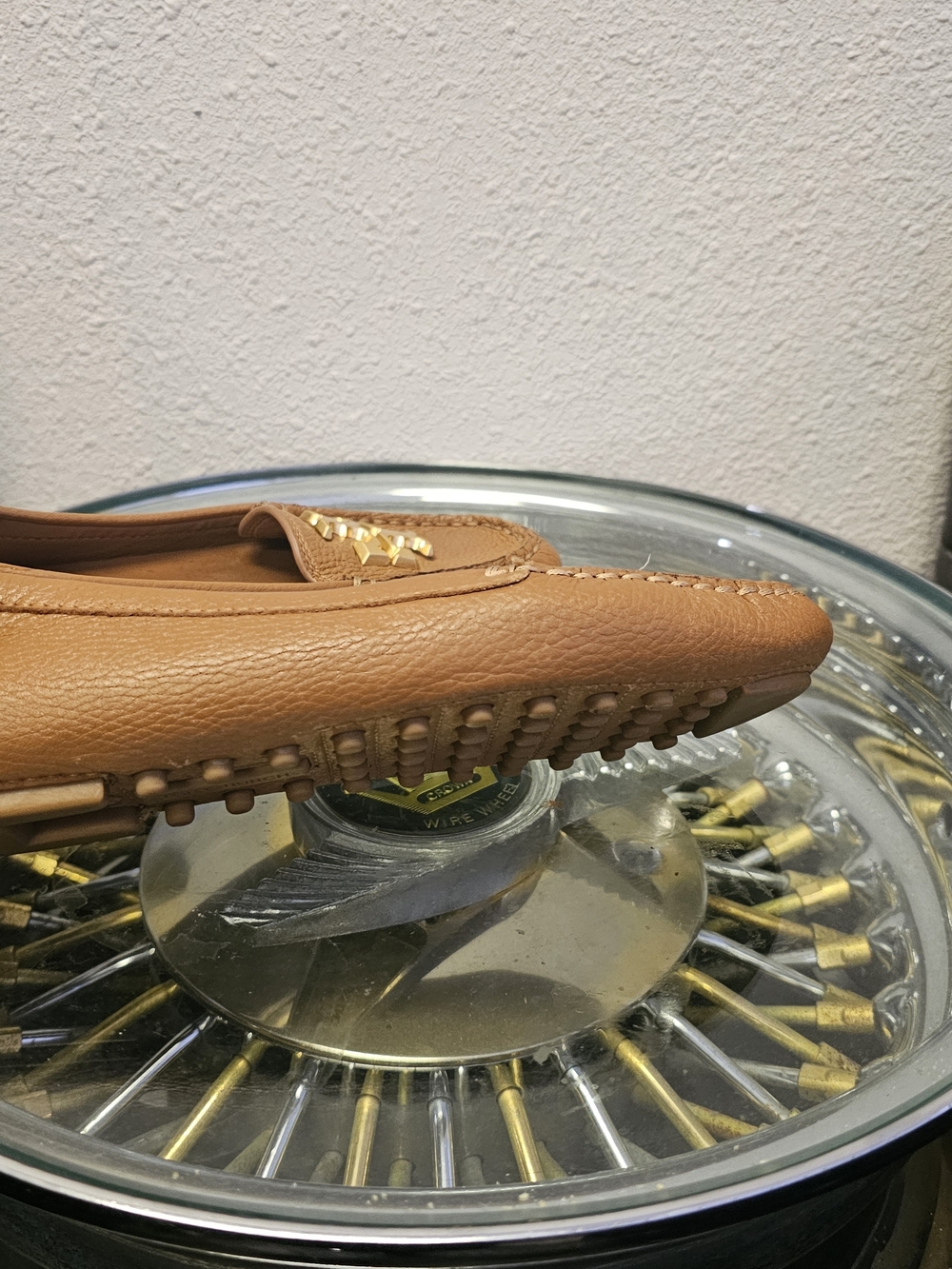 Tory Burch Tan Leather Logo Moccasins Box #8 - Picture 4 of 6